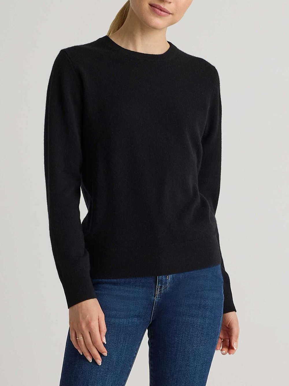 Quince 100% Mongolian Cashmere Crewneck Pullover Sweater XL Minimalist Black NWT